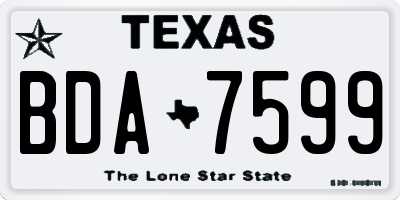 TX license plate BDA7599