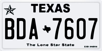 TX license plate BDA7607
