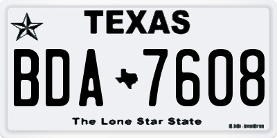 TX license plate BDA7608