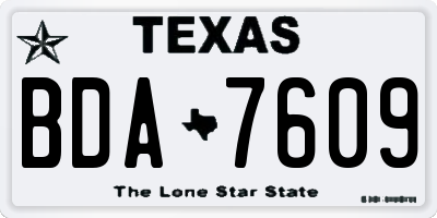 TX license plate BDA7609