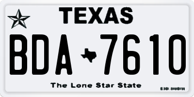 TX license plate BDA7610