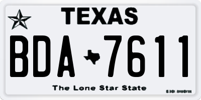 TX license plate BDA7611