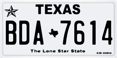 TX license plate BDA7614