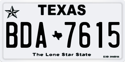 TX license plate BDA7615