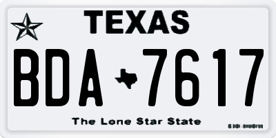 TX license plate BDA7617