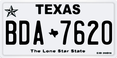 TX license plate BDA7620