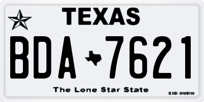 TX license plate BDA7621