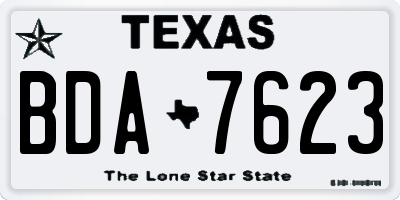 TX license plate BDA7623