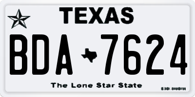 TX license plate BDA7624