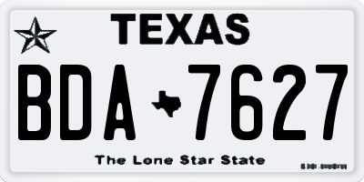 TX license plate BDA7627