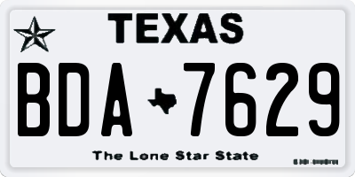 TX license plate BDA7629