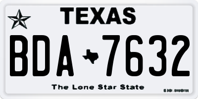 TX license plate BDA7632