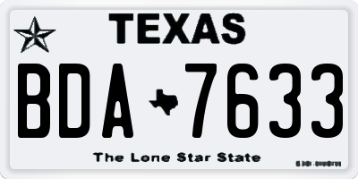 TX license plate BDA7633