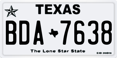 TX license plate BDA7638