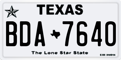 TX license plate BDA7640