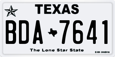 TX license plate BDA7641