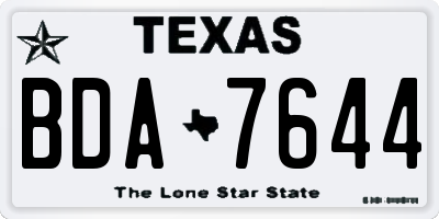 TX license plate BDA7644