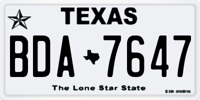 TX license plate BDA7647