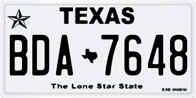 TX license plate BDA7648