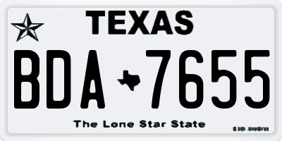 TX license plate BDA7655