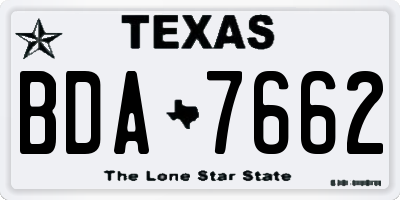 TX license plate BDA7662