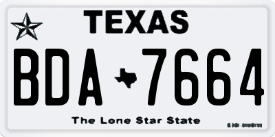 TX license plate BDA7664