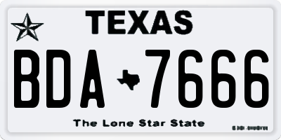 TX license plate BDA7666