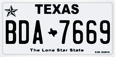 TX license plate BDA7669
