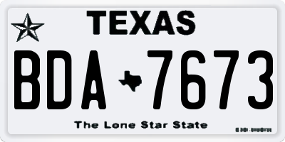 TX license plate BDA7673