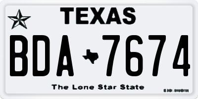 TX license plate BDA7674