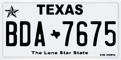 TX license plate BDA7675