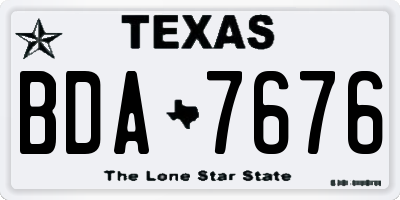 TX license plate BDA7676