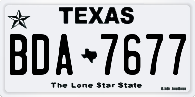 TX license plate BDA7677
