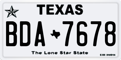 TX license plate BDA7678