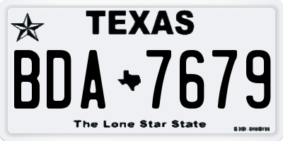 TX license plate BDA7679