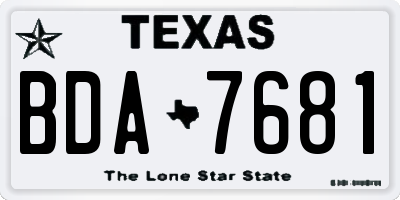 TX license plate BDA7681