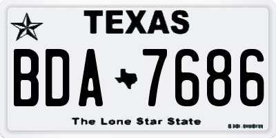 TX license plate BDA7686
