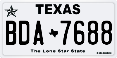 TX license plate BDA7688