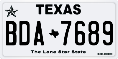 TX license plate BDA7689