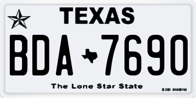 TX license plate BDA7690