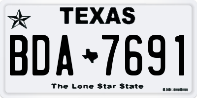 TX license plate BDA7691