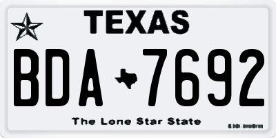 TX license plate BDA7692