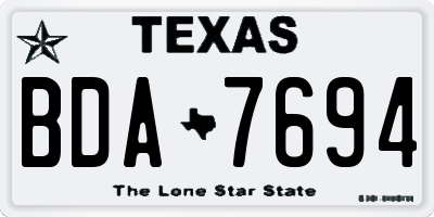 TX license plate BDA7694