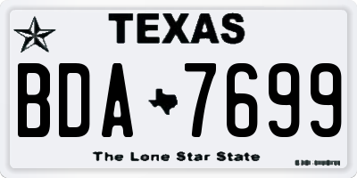 TX license plate BDA7699