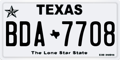 TX license plate BDA7708