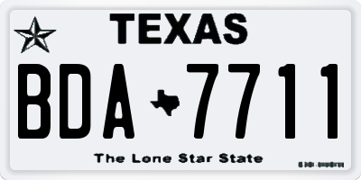 TX license plate BDA7711