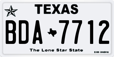 TX license plate BDA7712