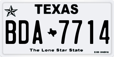 TX license plate BDA7714