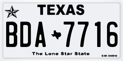 TX license plate BDA7716