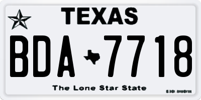 TX license plate BDA7718